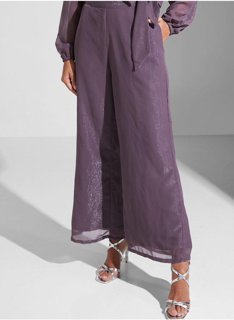 FabAlley - Tie Detail Top & Pants Set - Image 1