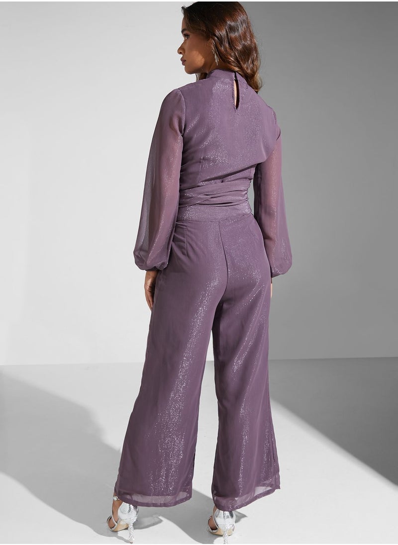 FabAlley - Tie Detail Top & Pants Set - Image 1
