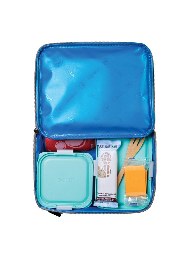 PACKIT PackIt Freezable Classic Lunch Box, Gray Fog, Built with EcoFreeze® Technology, Collapsible, Reusable, Zip Closure With Front Pocket and Buckle Handle, For Work Lunches and Fresh Lunch On the Go  - Image 5