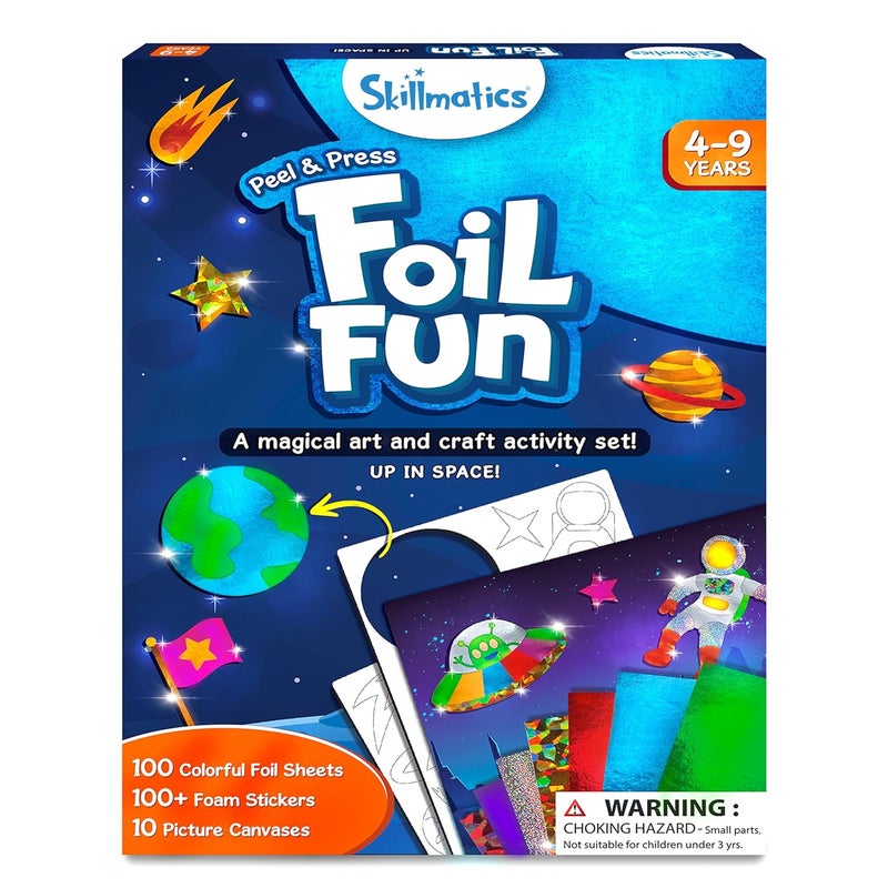 Skillmatics Foil Fun - Space, No Mess Art & Craft Kit for Kids, DIY Creative Activity, Travel Toys, Perfect Gifts for Girls & Boys Ages 4, 5, 6, 7, 8, 9 - Image 1