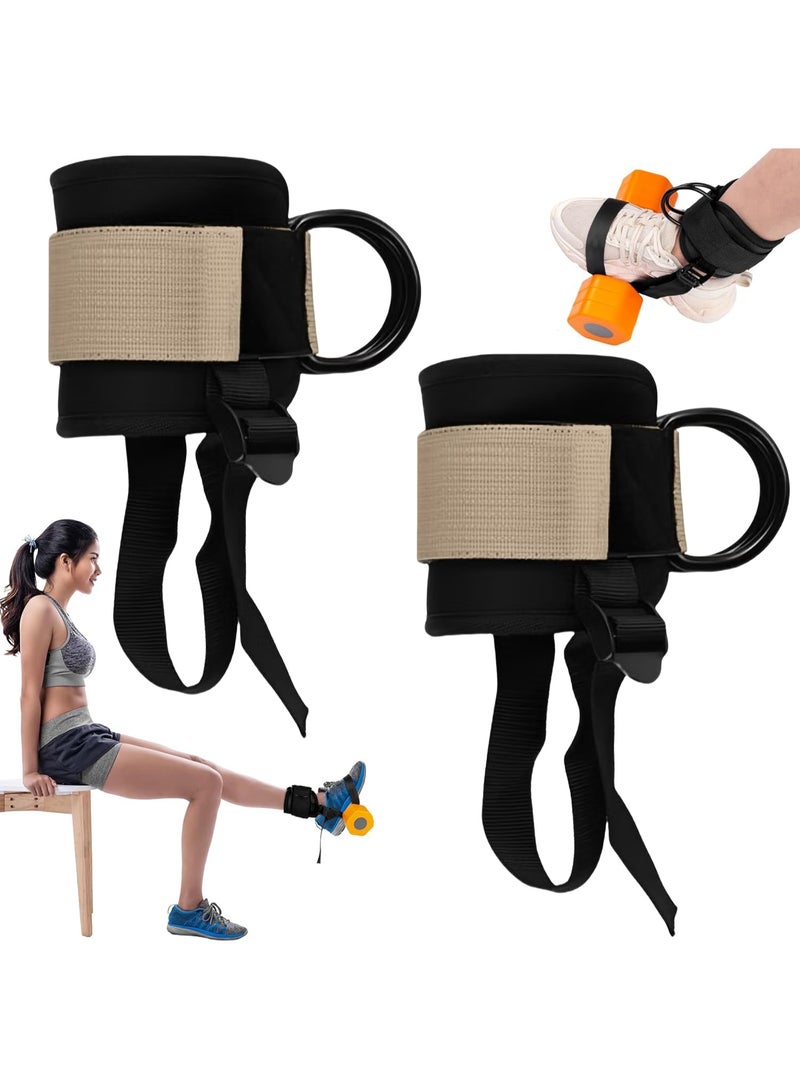 فلاي رود أحزمة الكاحل (عبوة من قطعتين) | أحزمة كاحل للساحبين، أحزمة كاحل مريحة قابلة للتعديل للصالة الرياضية للركلات الخلفية، تدريب عضلات الأرداف، تمديدات الساق، تجعيدات، تدريب اختطاف الورك، أحزمة كاحل للصالة الرياضية لملحقات الساحبين - Image 1