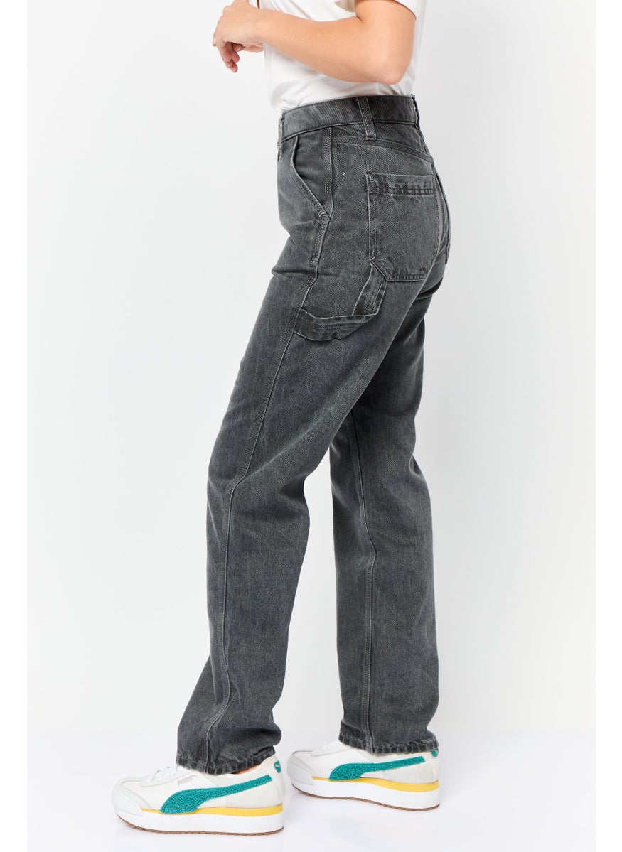 ESPRIT - Women Regular Fit Washed No Stretch Jeans, Black - Image 1