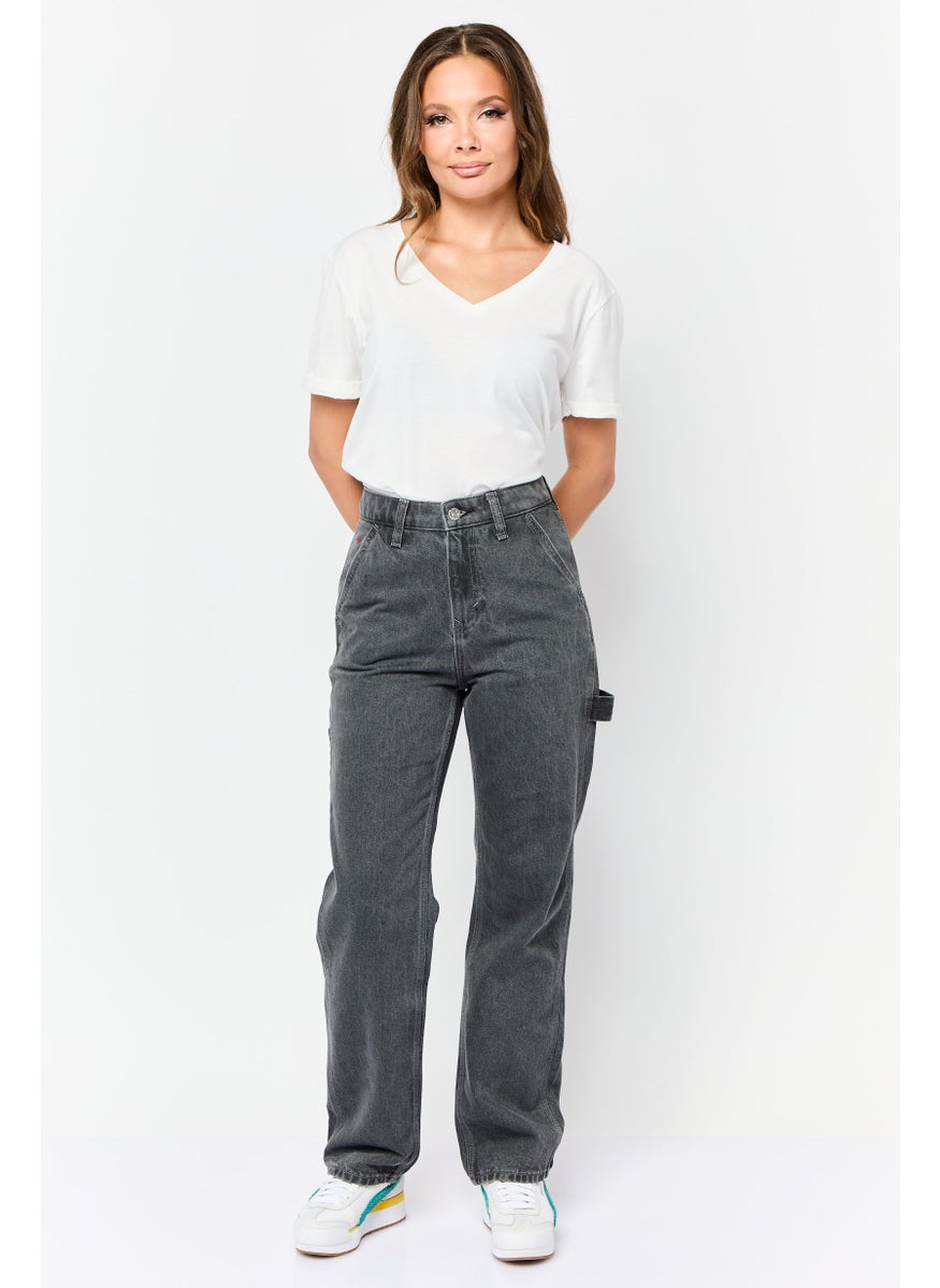 ESPRIT - Women Regular Fit Washed No Stretch Jeans, Black - Image 1