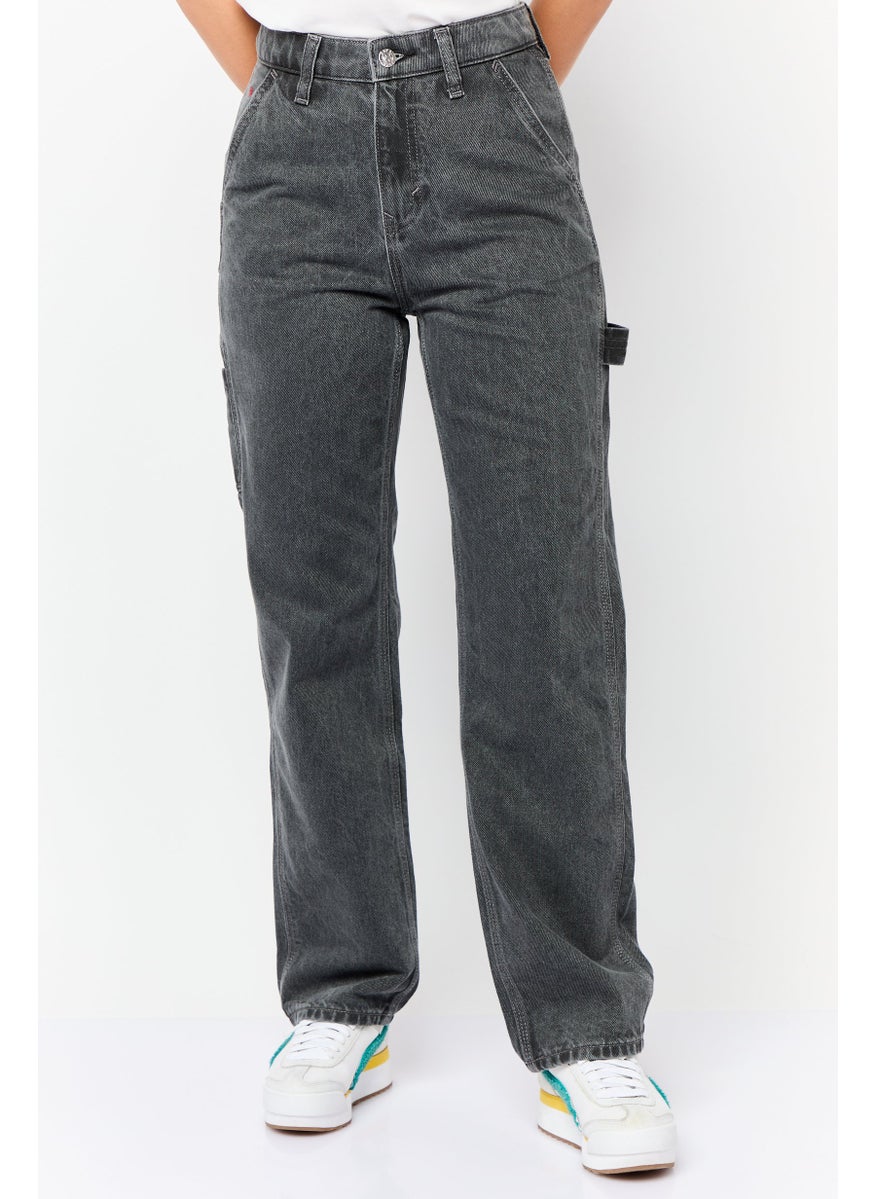 ESPRIT - Women Regular Fit Washed No Stretch Jeans, Black - Image 1