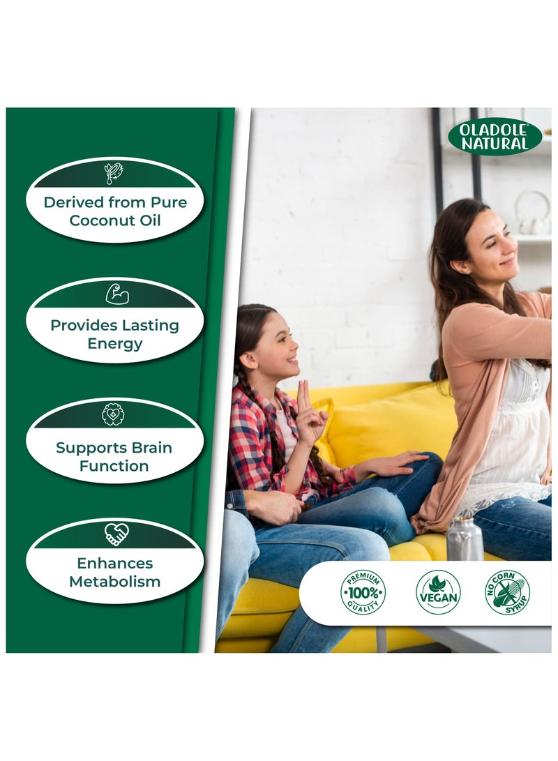 Oladole Natural Organic MCT Oil 300ml - Pure, Unflavored from Coconut - Image 2