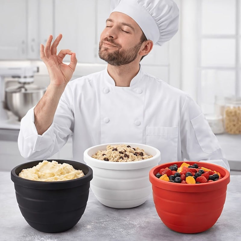 Red Collapsible Silicone Mixer Liner Bowl Cover with Lid for Tilt Head 5 Quart Mixers - Image 5