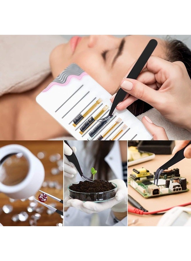 Roskio Nail Tweezer for Nail Art Tweezer for Stickers Nail Art Tools Nail Decal Tweezers for Nail Stickers Cuticle Rhinestone tweezers Rhinestone Picker Tool Nail Tweezers Placer Nail Design Tweezers 2pcs - Image 5