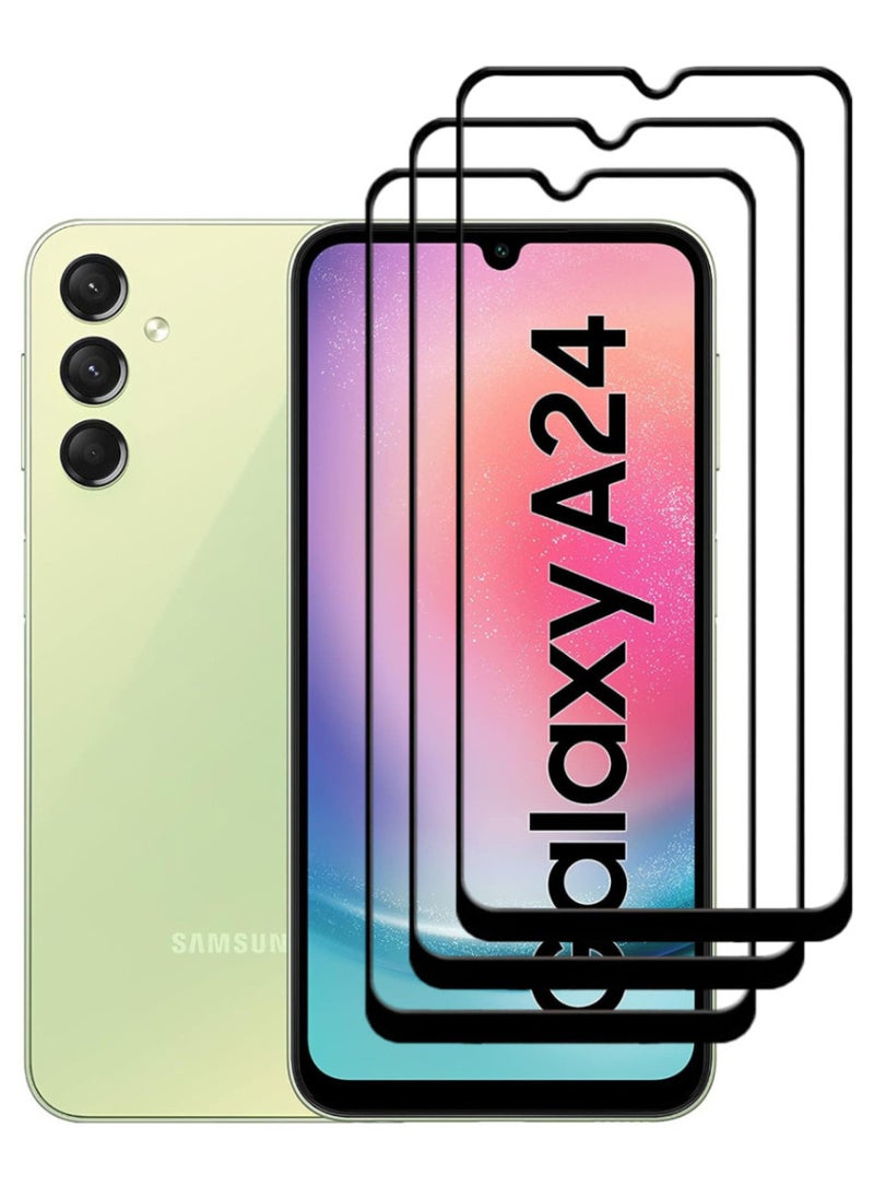 ACLIX 3 Pieces Antistatic ESD Dustproof Premium Quality High Definition Tempered Glass Screen Protector Designed For Samsung Galaxy A24 4G - Image 1