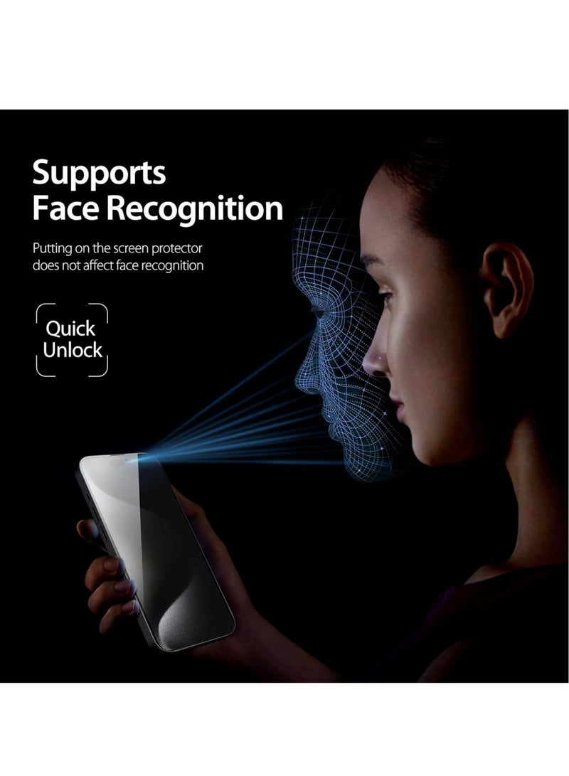 DUSALA Privacy Glass for iPhone 15 Plus Screen Protector Anti-Spy Tempered Glass Film 9H Hardness Scratch Resistant Bubble Free Anti Spy Tempered Glass - Image 5