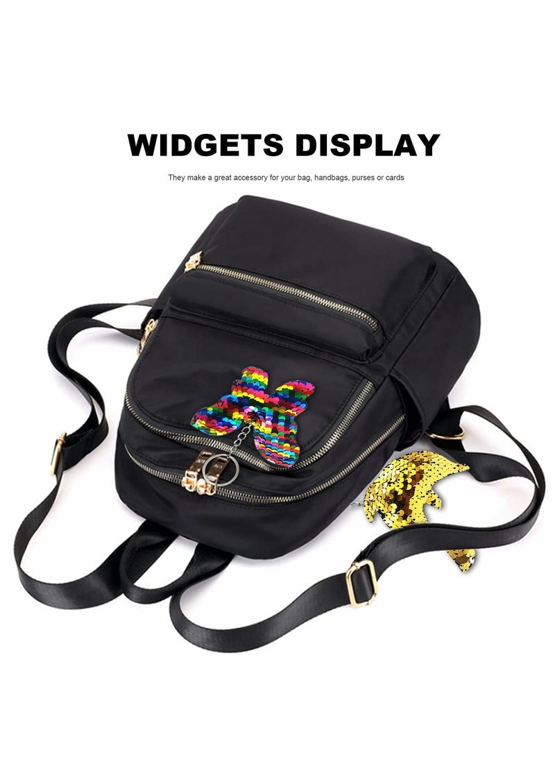 سلاسل مفاتيح ملونة مزينة بالخرز، حوامل مفاتيح للبنات لتعبئة حقائب الحفلات، خرز ملون قابل للعكس، لوازم هدايا حفلات عيد الميلاد، هدايا مفضلة للأطفال والكبار، إكسسوارات حقائب الظهر (20 قطعة) - Image 3