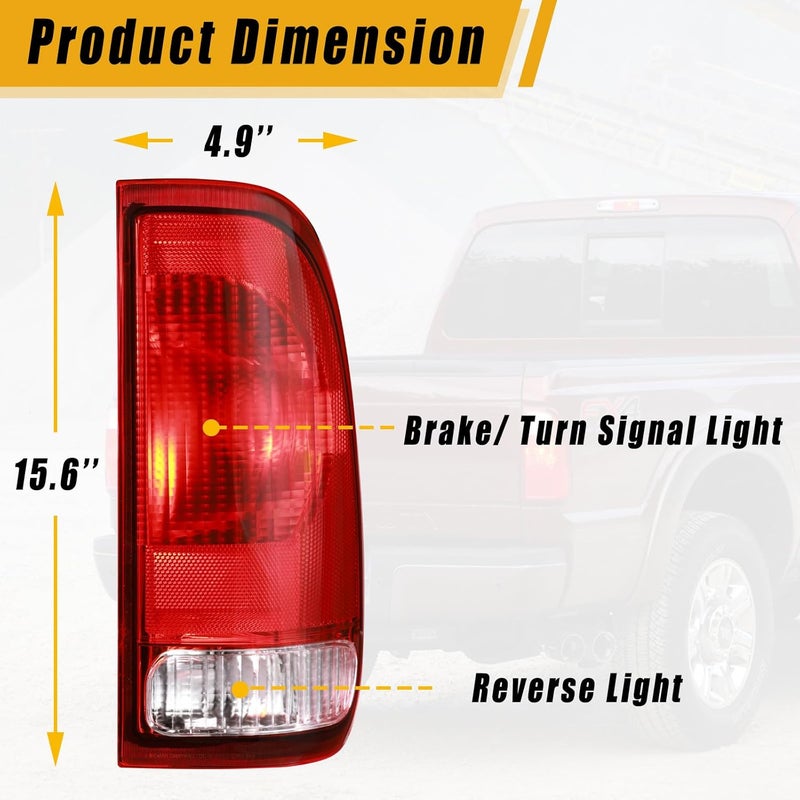 Boine Tail Light for 1997-2003 Ford F150 & 1999-2007 F250 F350 F450 F550 Super Duty - Image 2