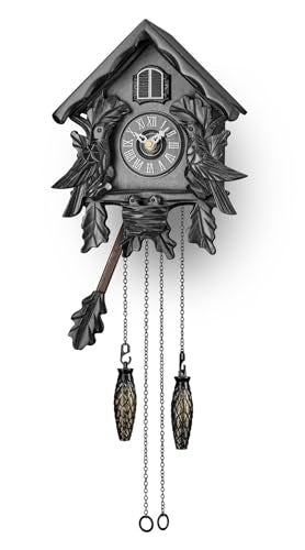 TIMEGEAR Cuckoo Clock with Night Mode, Singing Bird, Wooden Decorations and Swinging Pendulum - Image 1