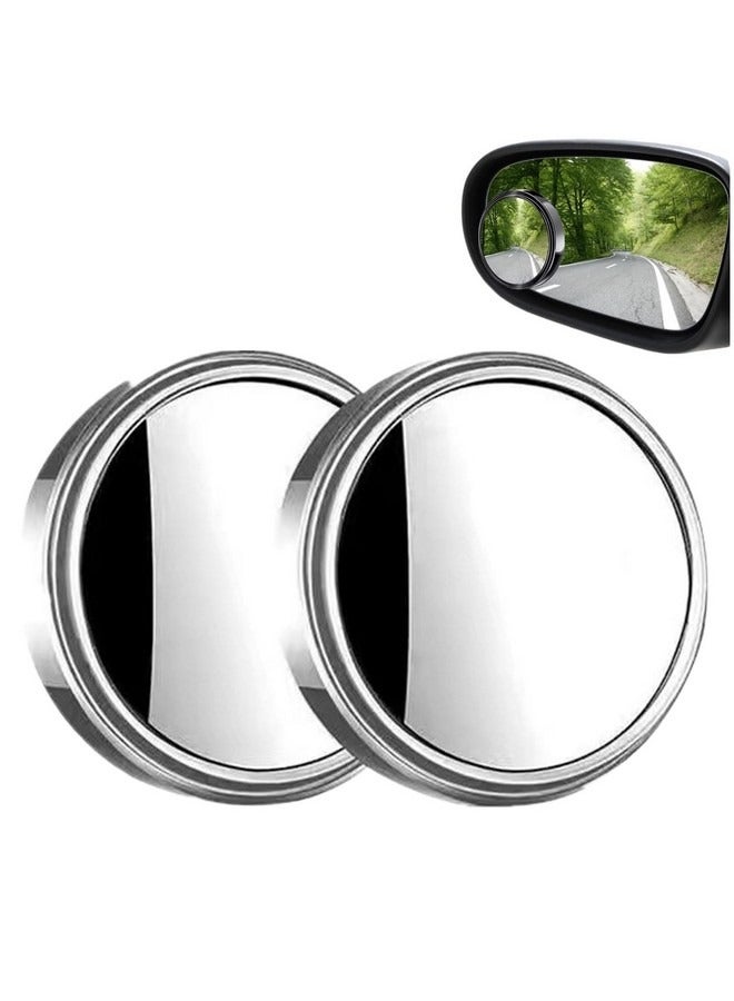 Beauenty 2 Pack Blind Spot Mirror, 2 Inch Round 360° Angle Adjustable HD Glass Convex Rear View Mirrors with Frame Accessories for Car SUV Trucks Motorcycles - Image 1
