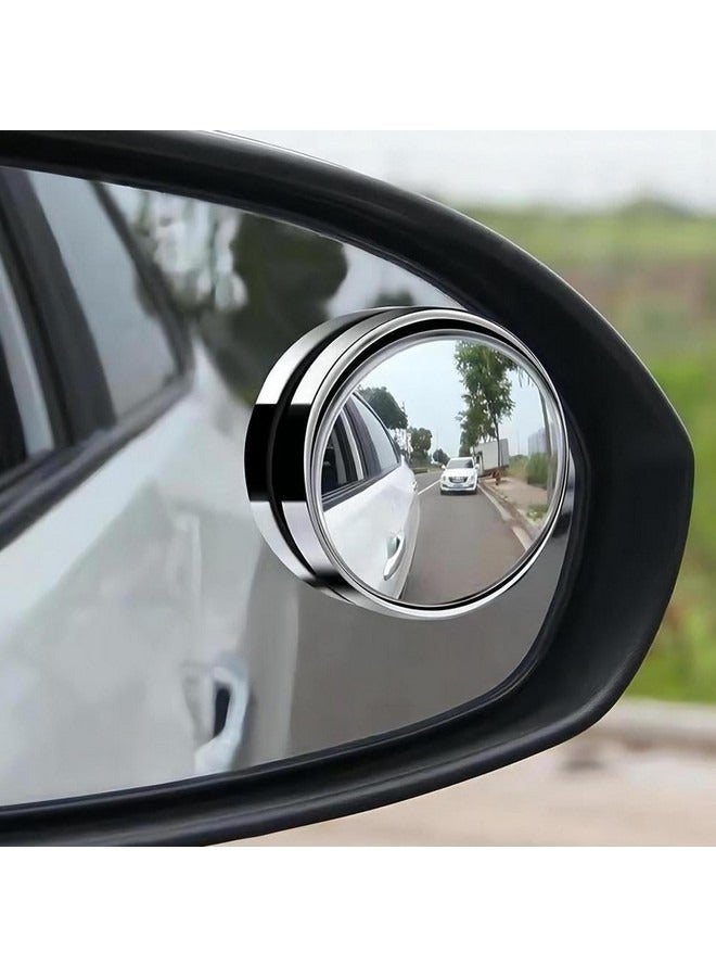 Beauenty 2 Pack Blind Spot Mirror, 2 Inch Round 360° Angle Adjustable HD Glass Convex Rear View Mirrors with Frame Accessories for Car SUV Trucks Motorcycles - Image 5
