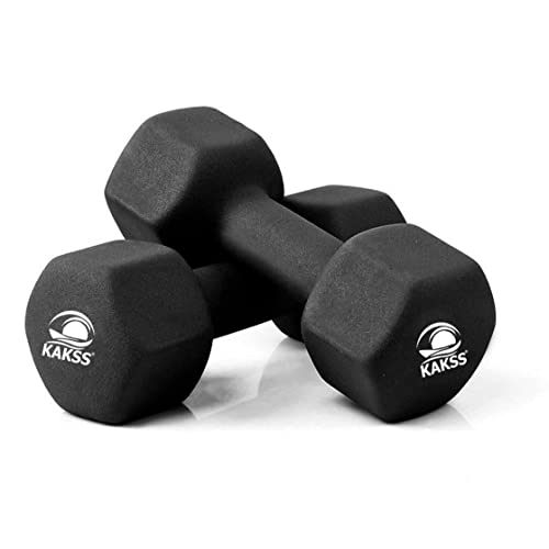 KAKSS Neoprene Fixed Dumbbells Sets (Proudly Made in India, Black, 1kg Pair) - Image 1