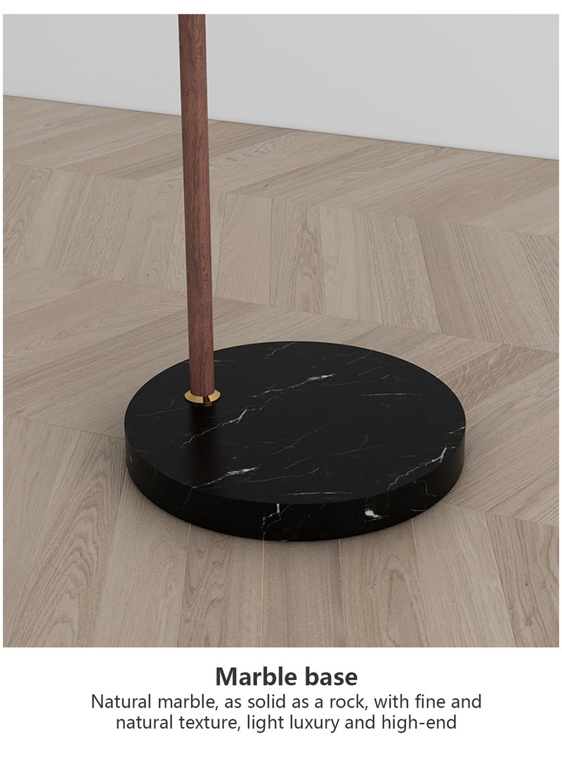 Onelight - Sunset 3-Color Glass Shade Floor Lamp with Wood Finish Stand Three Light Color Options Foot Switch Ideal for Living Room and Bedroom Standing Lamp - Image 1