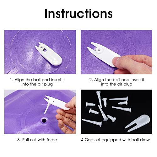 Yolev Yoga Ball Fitness Exercise Ball Air Stopper Plug Pin Adapter Kit, Exercise Ball Plug Replacement Kit (10S and L) - Image 3