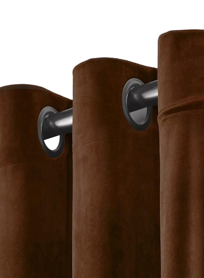 Stoa Paris Velvet Curtains for Window, Premium Dim-Out Curtain for Living Room, Bedroom, Home Decor, Parda with Easy Grommet Installation, Pack of 1, Date Night - Caramel Caress - Image 4