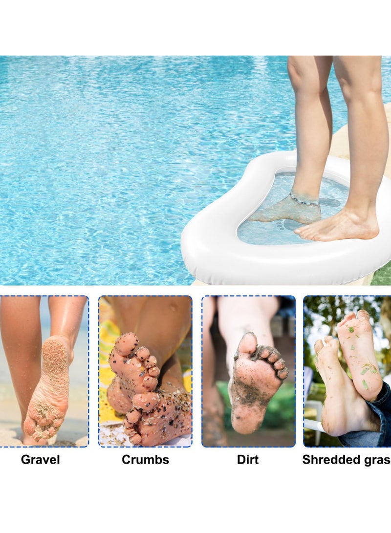 SYOSI Inflatable Foot Pool Bath Basin, 35.5x28 inch Pool Foot Soak Washing Tub, Portable Foot Soaking Basin for Pool Entry Ladder Swimming Pool, Clean Feet Pedicure Supplies Suitable for Pool Spa  - Image 4