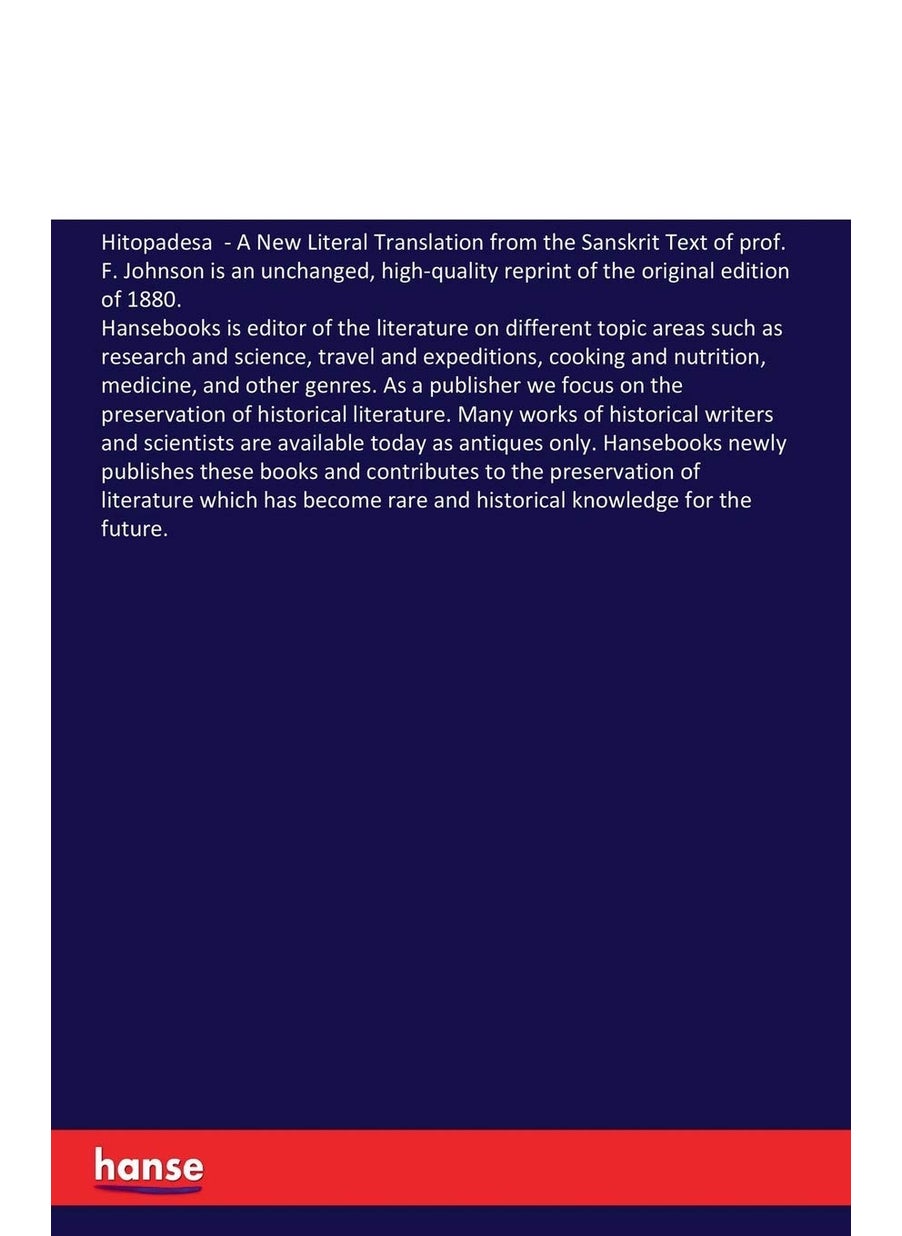 Hitopadesa: A New Literal Translation from the Sanskrit Text of prof. F. Johnson  - Image 2