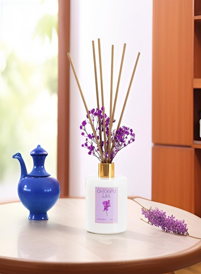 Chloefu LAN معطر جو كلويفو لان برائحة الليلك، 6.7 أونصة من الزيت العطري الطبيعي مع أعواد التوزيع، مثالي لتزيين الحمام، غرفة المعيشة، المنزل والمكتب، طقم هدايا زيت معطر جو للعلاج بالروائح - Image 5