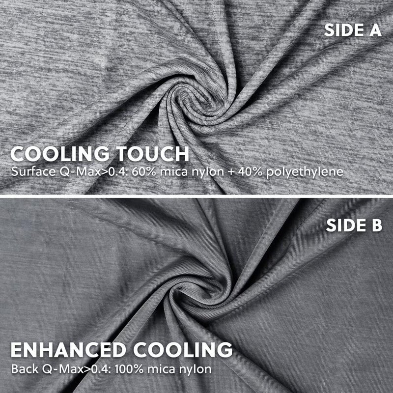  هومفين Homfine تبريد وسادة حجم الجسم - الجانب المزدوج Q -Max 0.439 ألياف التبريد لحامي وسادة التنفس تغطية وسادة باردة طويلة للعرق النائم الساخن السحاب الخفي 1 (20 "" x54 "أسود) - Image 3