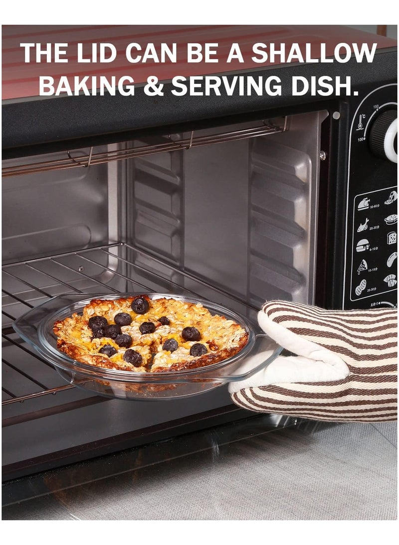 general Round Glass Casserole With Glass Lid Covered Glass Bakeware Ovenware Easy Grab Glass Microwave Bowls with Glass Lid - Image 3