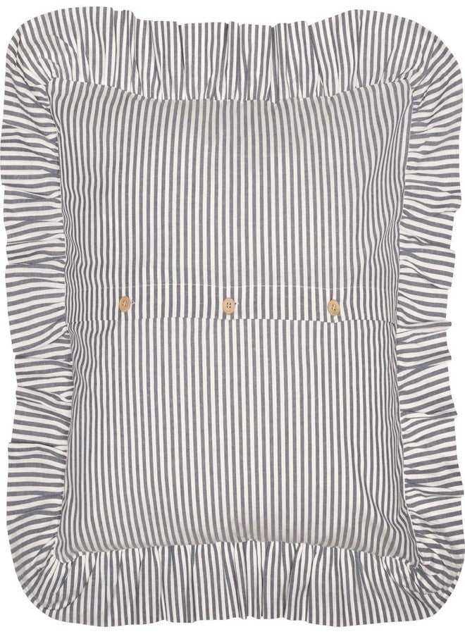 Piper Classics Farmhouse Ticking Stripe Blue Euro Sham, 26" x 26" Square, 100% Cotton - Image 3