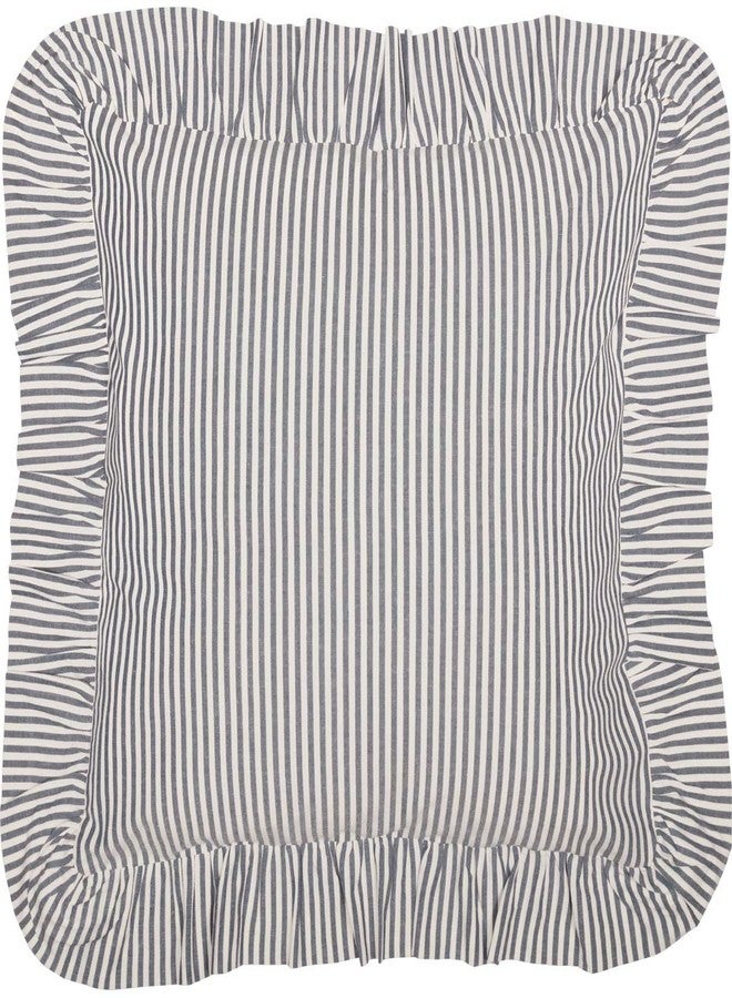 Piper Classics Farmhouse Ticking Stripe Blue Euro Sham, 26" x 26" Square, 100% Cotton - Image 2