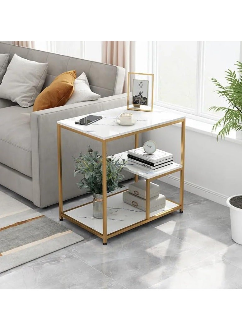 DubaiGallery Metal bedside coffee table end side table desk nordic marble glass home sofa tables light luxury living room side table - Image 2