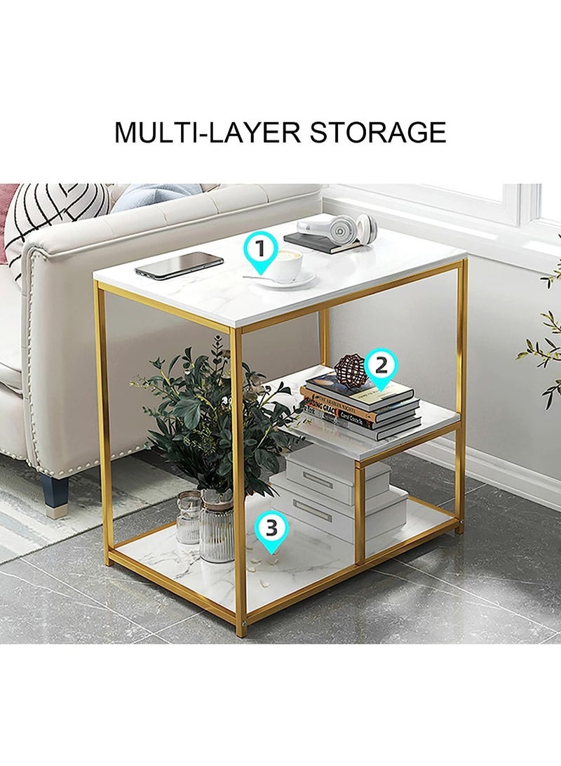 DubaiGallery Metal bedside coffee table end side table desk nordic marble glass home sofa tables light luxury living room side table - Image 3