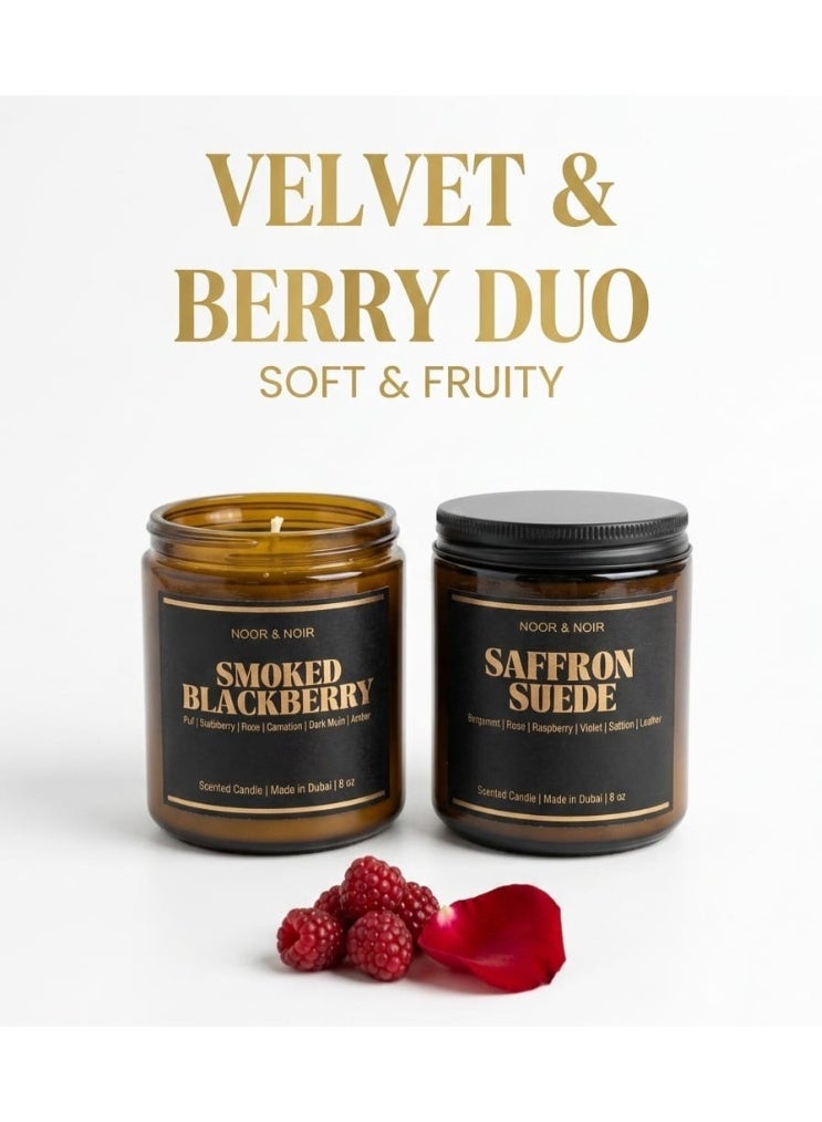 نور ونوير | Velvet & Berry Duo | شمعة معطرة مصنوعة يدويا | 8oz/227g - Image 1