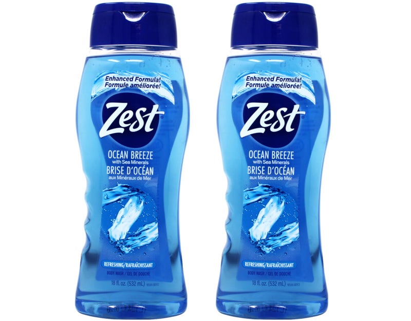 Zest Body Wash Ocean Breeze with Sea Minerals Refresh 18 Ounce (Pack of 2) - Image 1