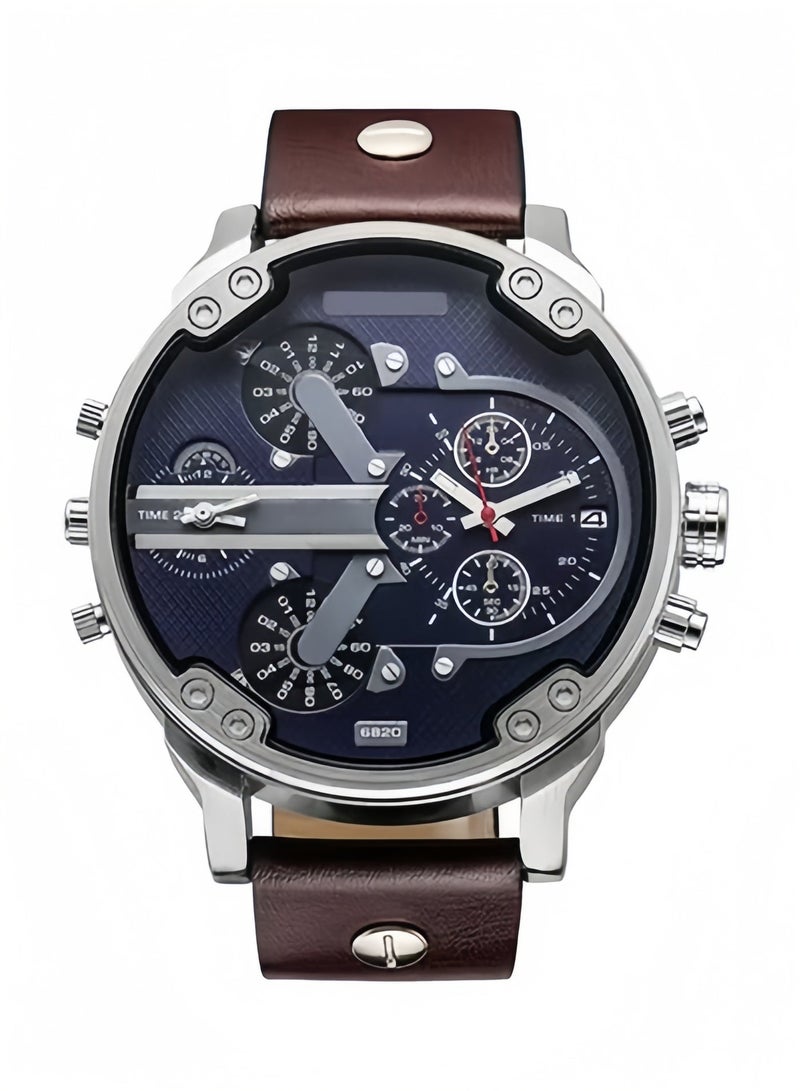 Waterproof Leather Men's Wristwatch 6820 - Image 1