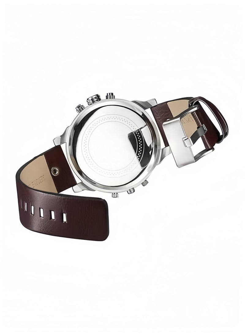 Waterproof Leather Men's Wristwatch 6820 - Image 4