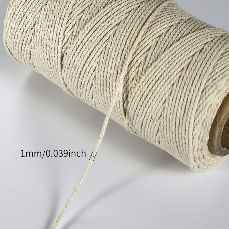 TJMOREE 2 Pack Butchers Twine, 3Ply 145m/476ft 1mm Thick Food Safe Cotton Cooking Meat Rope String Baker’s Twine Fit to Parcel Sausage and Decorate Crafts (Beige) - Image 3