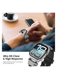 SNW 2 Pack Compatible with Apple Watch Series 10 Case 46mm for Men Women, Hard PC Case with Tempered Glass Apple Watch Screen Protector for 42mm 46mm iWatch 10 Cover (46mm, Black/Clear)  - Image 4