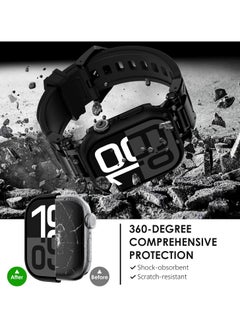SNW 2 Pack Compatible with Apple Watch Series 10 Case 46mm for Men Women, Hard PC Case with Tempered Glass Apple Watch Screen Protector for 42mm 46mm iWatch 10 Cover (46mm, Black/Clear)  - Image 3