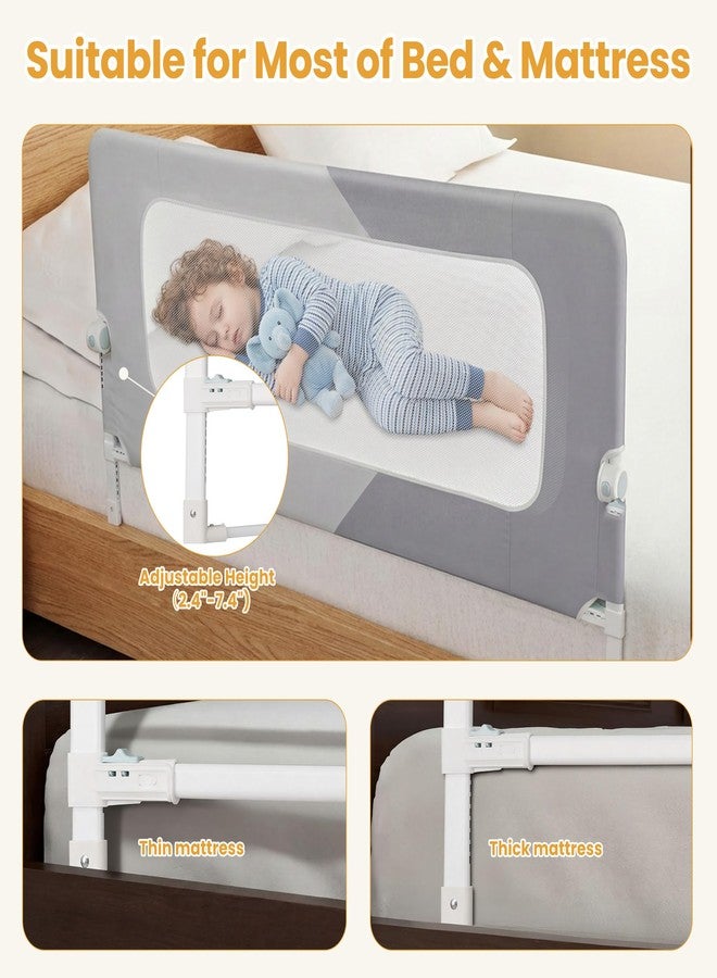 DwelSpire Foldable Bed Rail, 57in Reinforced Carbon Steel Frame & Connectors, Breathable Cationic Fabric - Safety Bed Rail Fits Queen, King, Twin, Full, No-Tool Easy Setup - Image 2