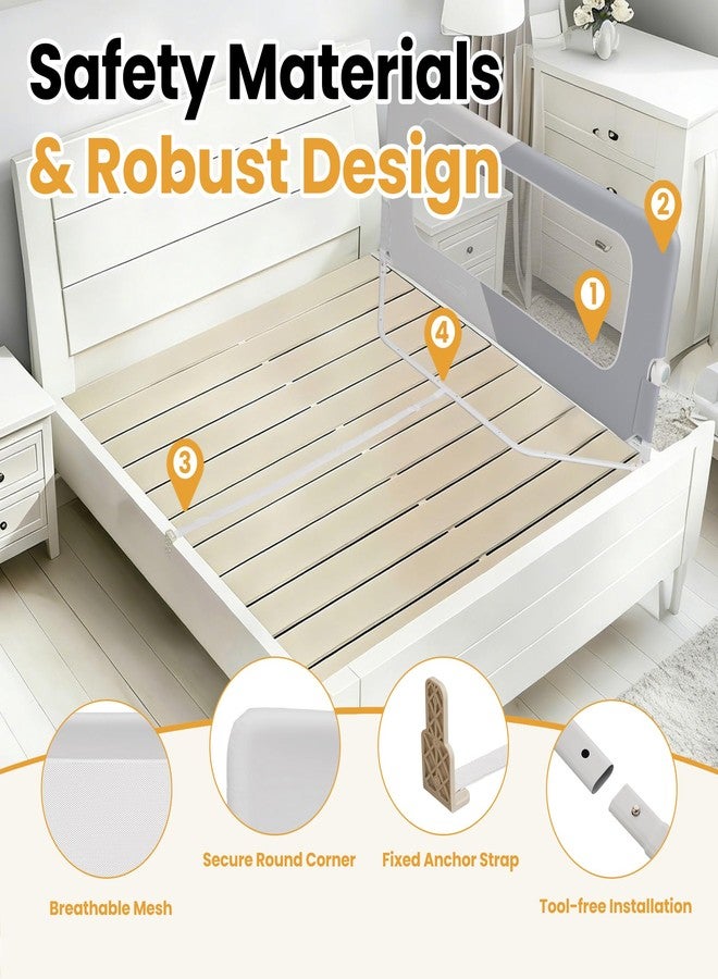 DwelSpire Foldable Bed Rail, 57in Reinforced Carbon Steel Frame & Connectors, Breathable Cationic Fabric - Safety Bed Rail Fits Queen, King, Twin, Full, No-Tool Easy Setup - Image 4