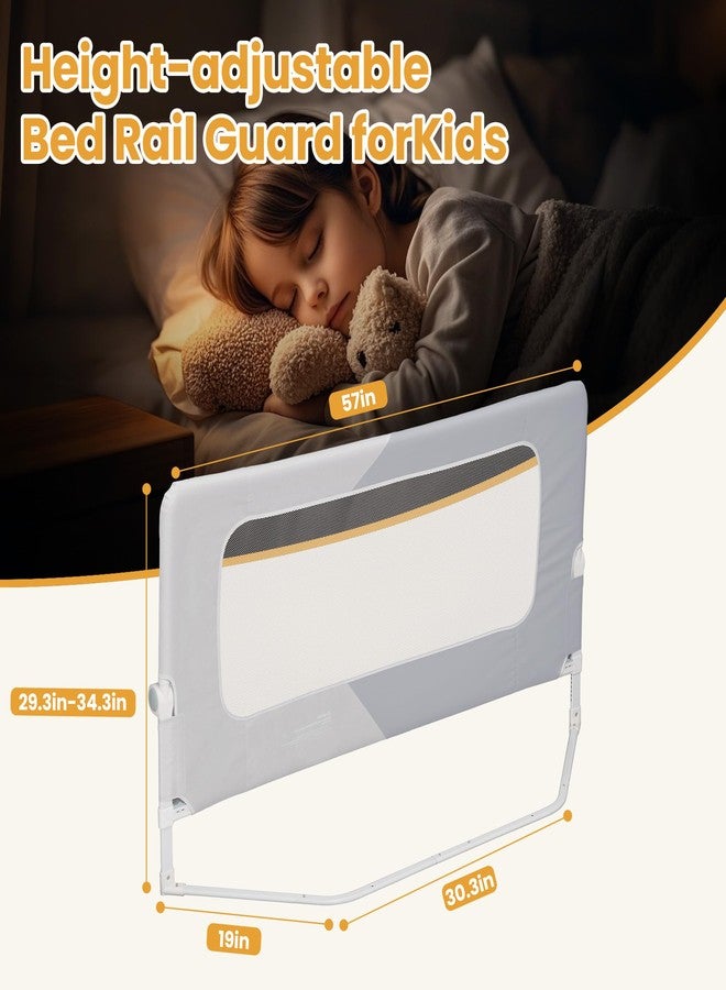 DwelSpire Foldable Bed Rail, 57in Reinforced Carbon Steel Frame & Connectors, Breathable Cationic Fabric - Safety Bed Rail Fits Queen, King, Twin, Full, No-Tool Easy Setup - Image 3