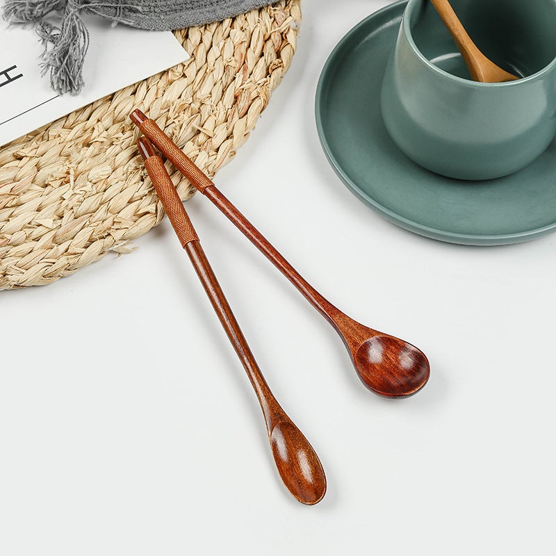 Honey Coffee Wooden Spoon With Thin Handle, Wire-Wrapped Spoon, Pointed Spoon, Wooden Stirring Spoon, Teaspoon, Spoon, Japanese-Style Tableware, Natural Wood - Image 5