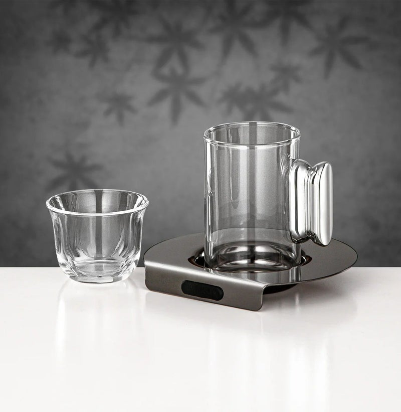 Almarjan 21 Pieces Tea & Coffee Set, Gun Black & Silver - Image 3