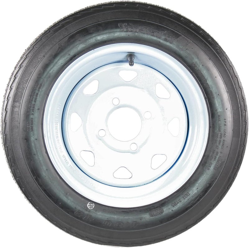 eCustomRim إطارات مقطورة 2 عبوة على الجنط 4.80-12 480-12 4.80 × 12 نطاق تحميل B 4 مسمار عجلة بيضاء - ضمان لمدة سنتين مع خدمة الطريق المجانية - Image 2