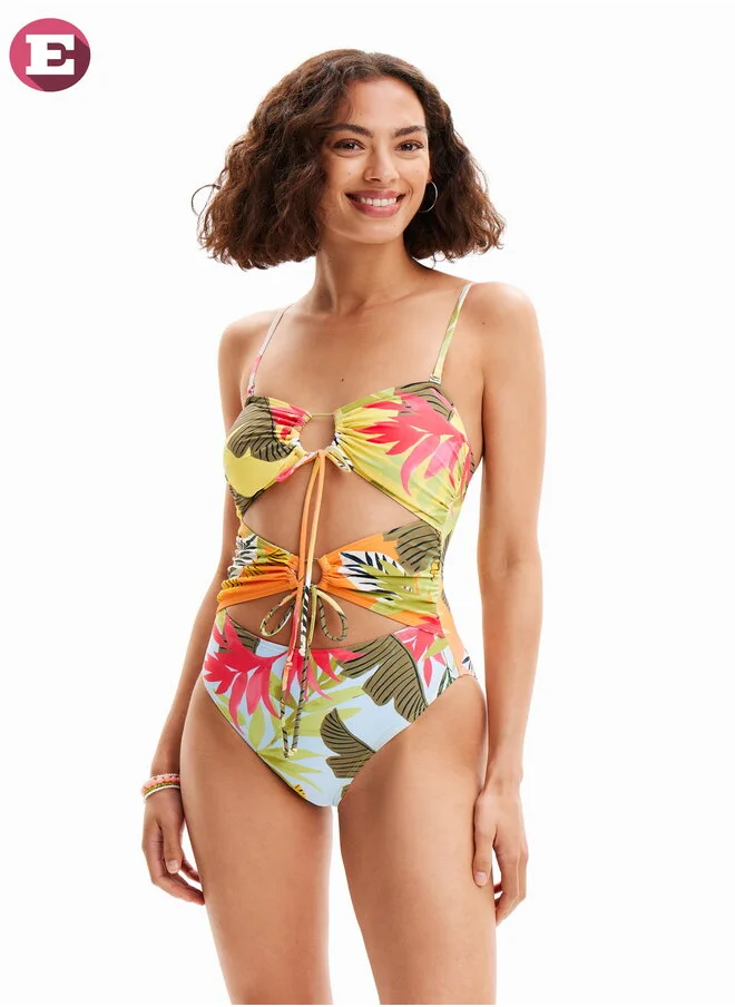 DESIGUAL Tropical Tie Trikini Swimwear One-Piec