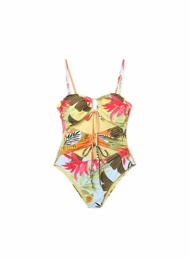 DESIGUAL Tropical Tie Trikini Swimwear One-Piec