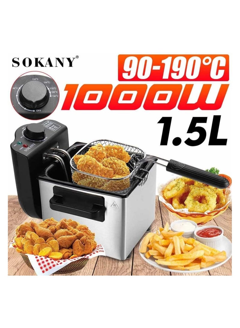 مقلاة عميقة احترافية من سوكاني، 1.5 لتر WJ-804 (فضي)