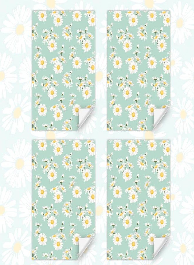 Geluode Daisy Floral Wrapping Paper, Groovy Boho Spring White Daisies Garden Floral Mint Green Gift Wrap Paper, 4 Sheets Folded Flat 20x28inches Per Sheet For Birthday Party Wedding DIY Crafts - Image 3