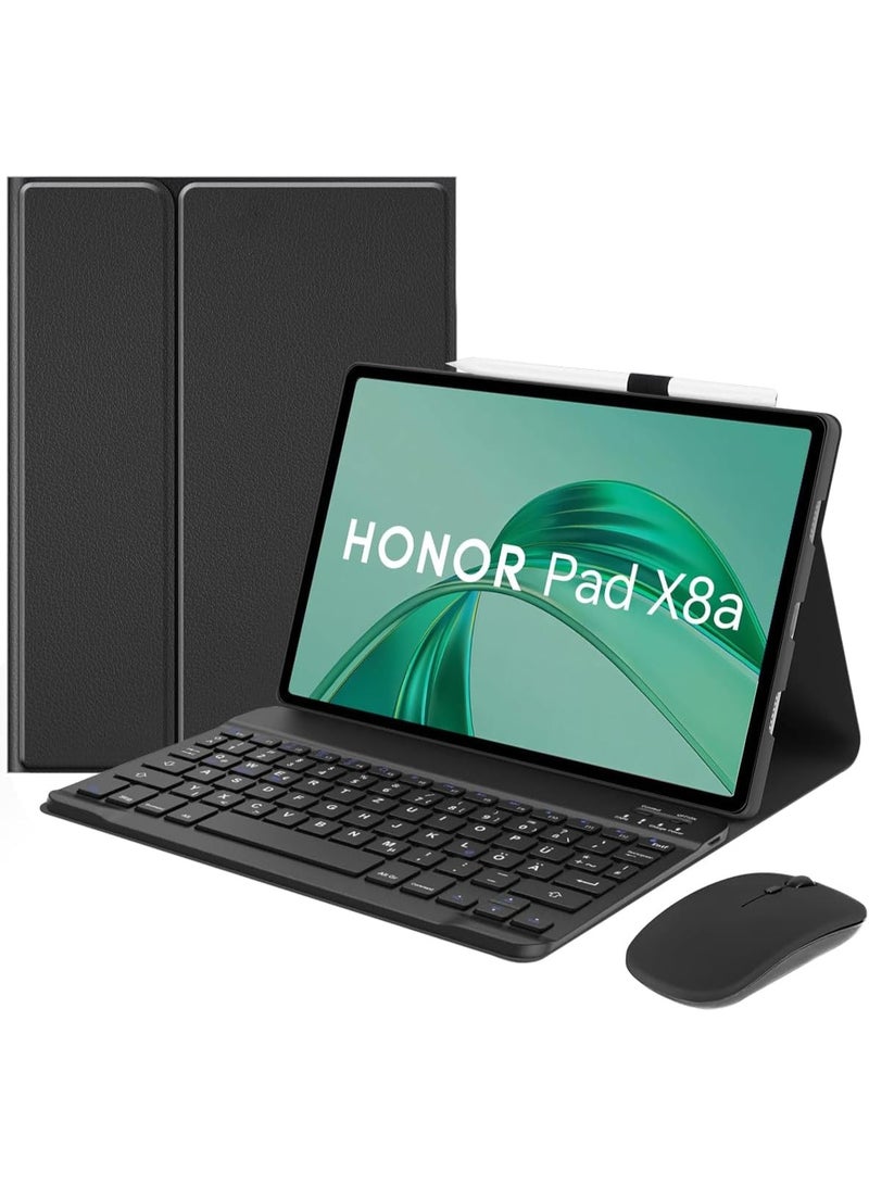 【Arabic English】Keyboard Case with Mouse for Honor Pad X8a 11-inch (2024 Model), Detachable Magnetic Rechargeable, Bluetooth Keyboard Case Cover with Wireless Bluetooth Mouse - Image 1