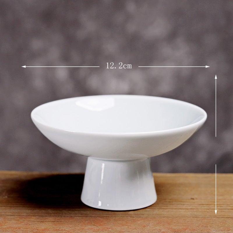 Ceramic Lotus Elevated Fruit Plate Creative Dessert DishUpper Ruoguo Dish (Jade White) Upper Ruoguo Dish (Jade White) 